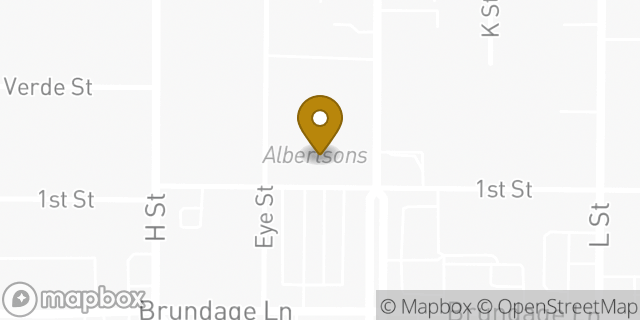 Map showing the location of Albertsons in Bakersfield, CA 93304