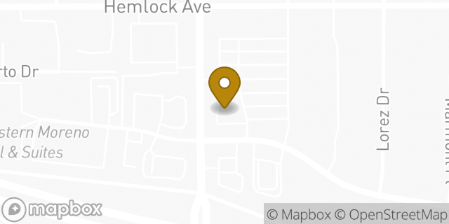 Map showing the location of Bank of America in Moreno Valley, CA 92557