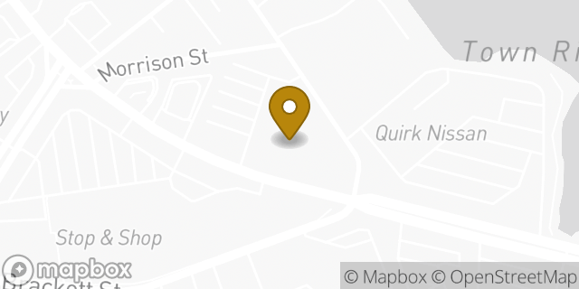 Map showing the location of Quirk Ford in Quincy, MA 02169