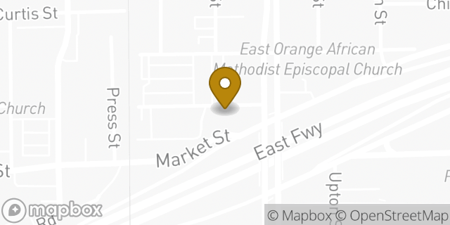 Map showing the location of Fifth Ward Church of Christ in Houston, TX 77020