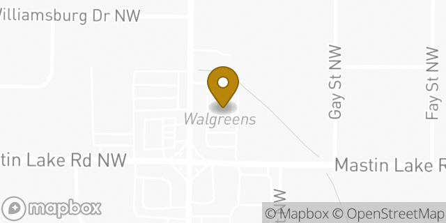 Map showing the location of Walgreens in Huntsville, AL