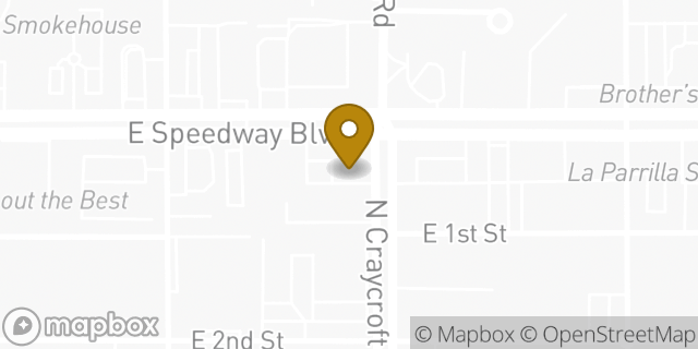 Map showing the location of Subway in Tucson, AZ 85712