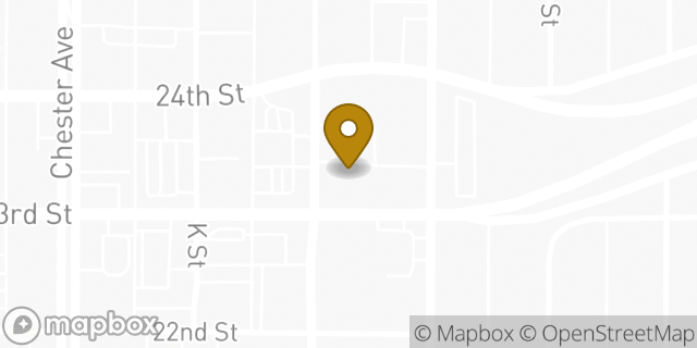 Map showing the location of The UPS Store in Bakersfield, CA 93301
