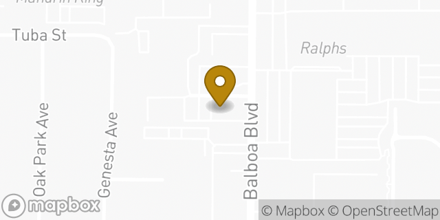 Map showing the location of Chase Bank in Northridge, CA 91325