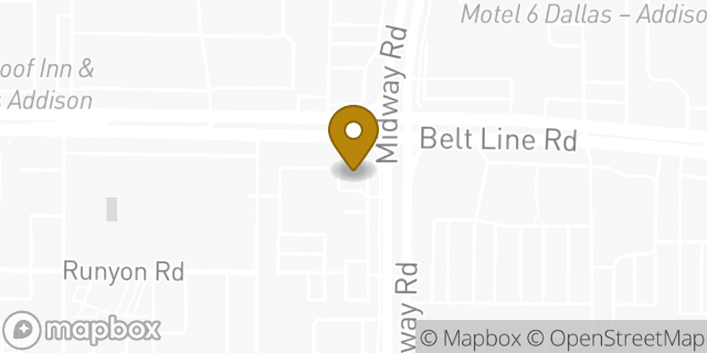 Map showing the location of Starbucks in Addison, TX 75001
