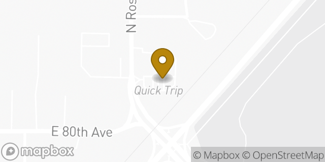 Map showing the location of QuikTrip Store #4201 8050 Rosemary Street in Commerce City, CO 80022
