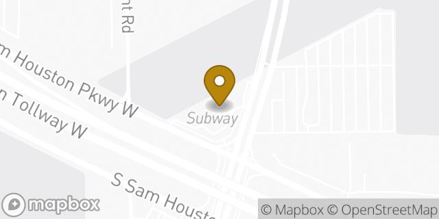 Map showing the location of Subway in Houston, TX 77085