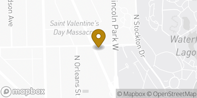 Map showing the location of Starbucks in Chicago, IL 60614