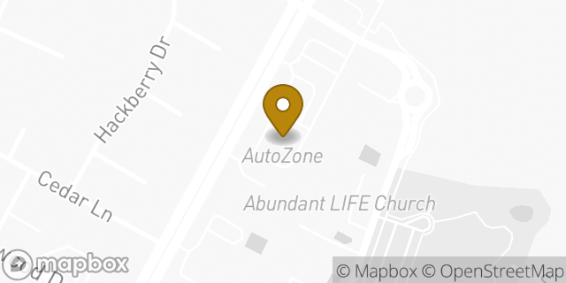 Map showing the location of AutoZone in Pflugerville, TX 78660
