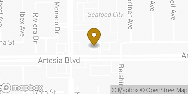 Map showing the location of Bank of America ATM in Cerritos, CA 90703