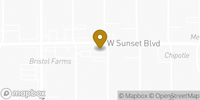 Map showing the location of Bank of America Financial Center & Walk-Up ATM | Sunset-Ogden in Hollywood, CA 90046