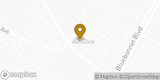 Map showing the location of AutoZone in Baton Rouge, LA 70810