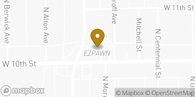 Map showing the location of EZPAWN in Indianapolis, IN 46222
