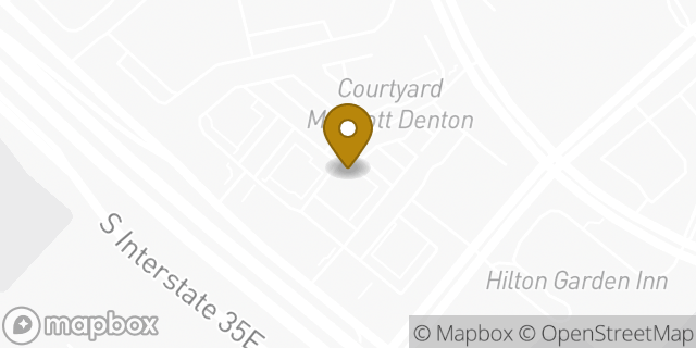 Map showing the location of Texas Roadhouse in Denton, TX 76210