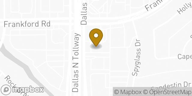Map showing the location of Dallas Pkwy & Frankford in Dallas, TX 75287