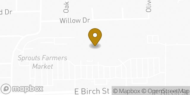 Map showing the location of Starbucks in Brea, CA 92821