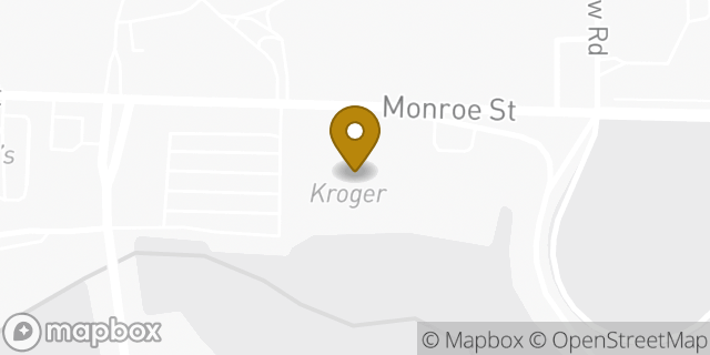 Map showing the location of Kroger in Sylvania, OH 43560
