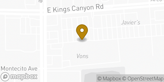 Map showing the location of Starbucks in Fresno, CA 93727