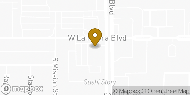 Map showing the location of Subway in La Habra, CA 90631