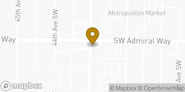Map showing the location of Starbucks in Seattle, WA 98116