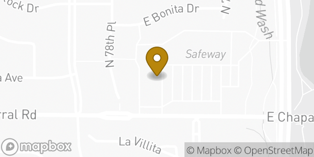 Map showing the location of The UPS Store in Scottsdale, AZ 85250