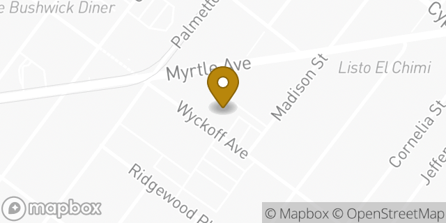 Map showing the location of AutoZone in Ridgewood, NY 11385