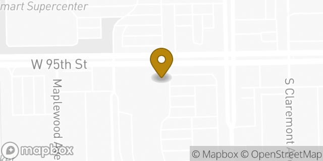 Map showing the location of Planet Fitness in Evergreen Park, IL 60805