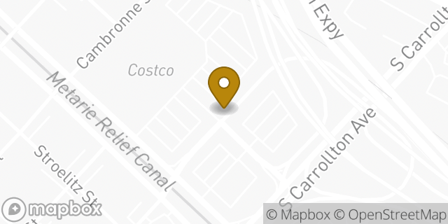 Map showing the location of ATM Costco in New Orleans, LA 70118