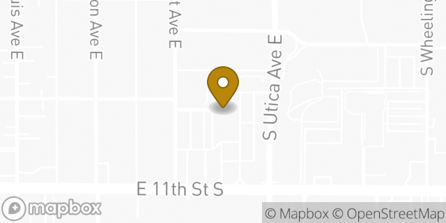 Map showing the location of QuikTrip in Tulsa, OK 74104