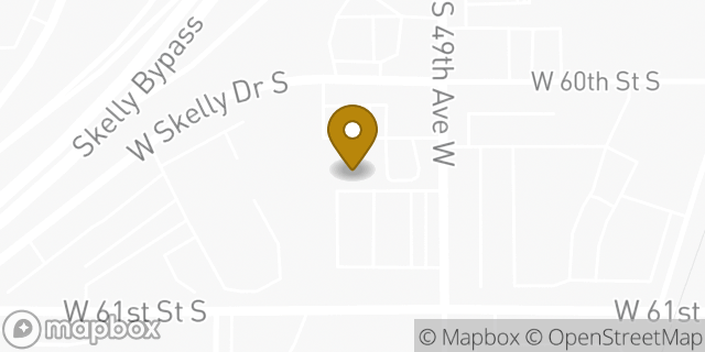 Map showing the location of Amazon Locker - County in Tulsa, OK 74107