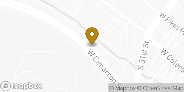 Map showing the location of Planet Fitness in Colorado Springs, CO 80904