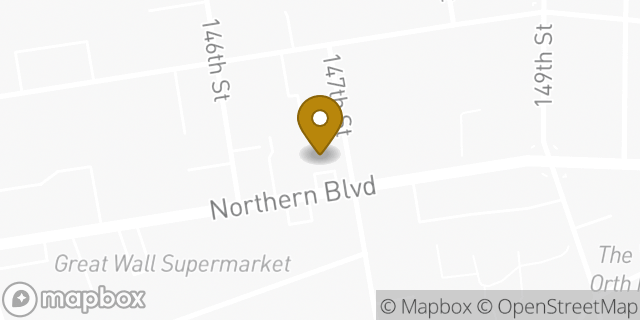 Map showing the location of Dunkin' in Flushing, NY 11354
