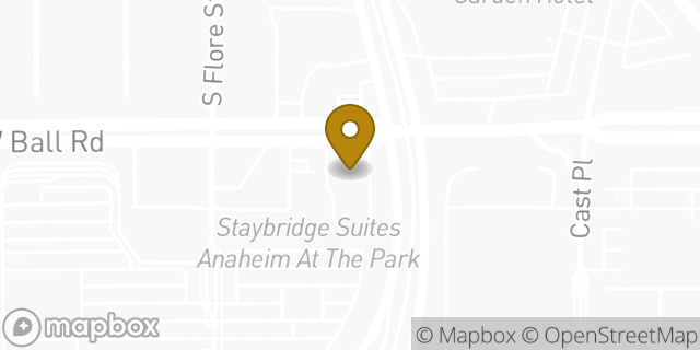 Map showing the location of Days Inn in Anaheim, CA 92802