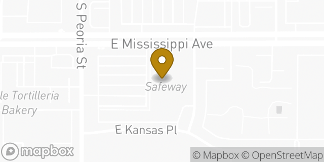Map showing the location of Coinme in Aurora, CO 80012
