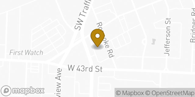 Map showing the location of Subway in Kansas City, MO 64111