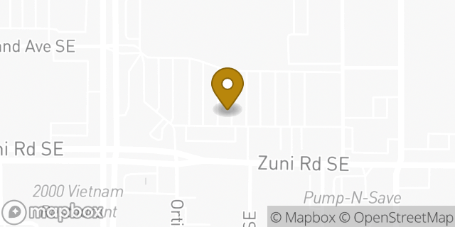 Map showing the location of AutoZone in Albuquerque, NM 87108