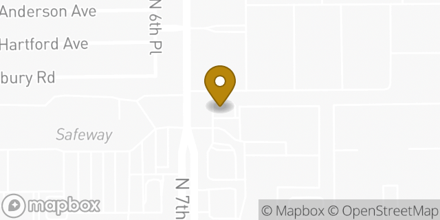 Map showing the location of Starbucks in Phoenix, AZ 85022