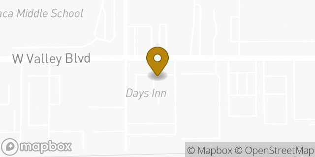 Map showing the location of Days Inn in Rialto, CA 92376