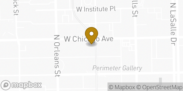 Map showing the location of Starbucks in Chicago, IL 60654