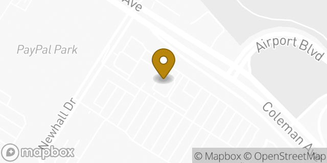 Map showing the location of Chipotle Mexican Grill in San Jose, CA 95110
