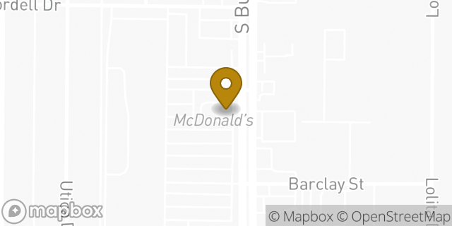 Map showing the location of McDonald's in Dallas, TX 75227