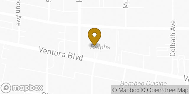 Map showing the location of Starbucks in Los Angeles, CA 91403