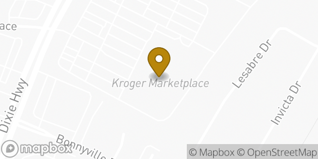 Map showing the location of Starbucks in Louisville, KY 40216
