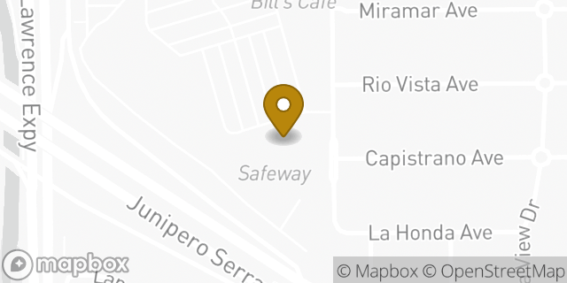 Map showing the location of Safeway in San Jose, CA 95129