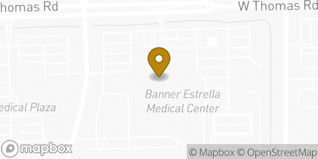 Map showing the location of Banner Estrella Medical Center in Phoenix, AZ 85037