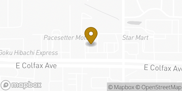 Map showing the location of Dunkin' in Aurora, CO 80011