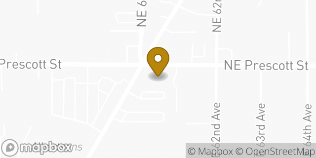 Map showing the location of AutoZone in Portland, OR 97218
