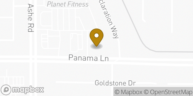 Map showing the location of Starbucks in Bakersfield, CA 93313