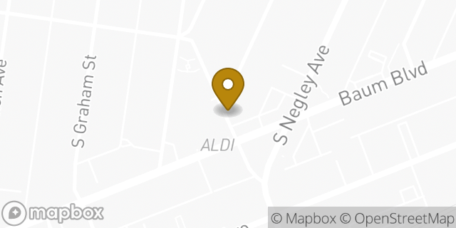 Map showing the location of Aldi in Pittsburgh, PA 15206