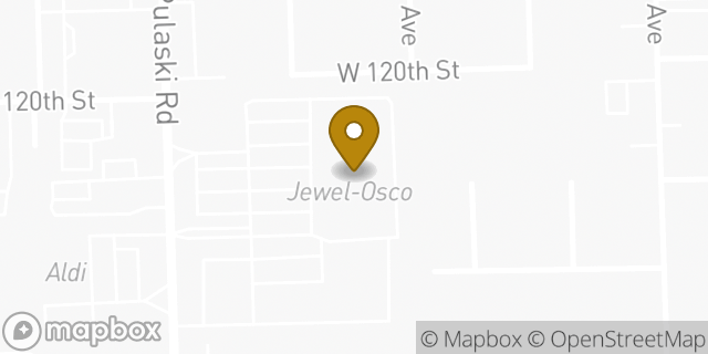 Map showing the location of Jewel-Osco in Alsip, IL 60803